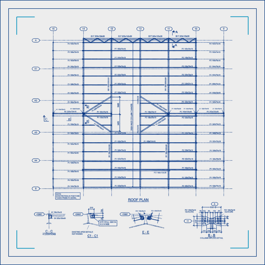Structural roof plan drawing